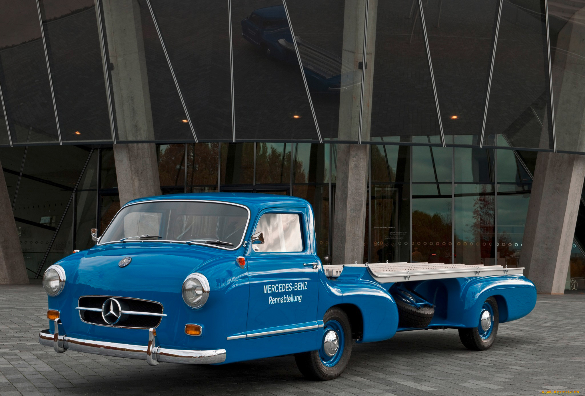 mercedes-benz blue wonder transporter concept 1954, , mercedes-benz, blue, 1954, transporter, wonder, concept